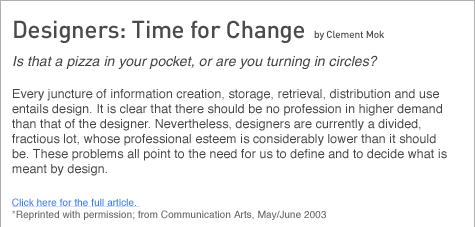 Designers: Time for Change
